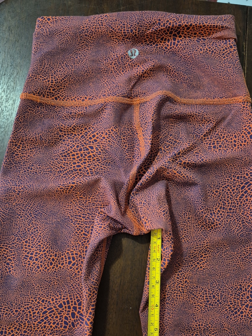 lululemon athletica Orange Patterned High-Rise Leggings